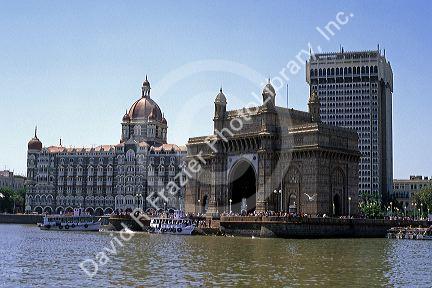 The Taj Mahal Hotel and India Gate in Mumbai Bombay, India.