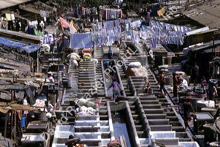 Dhobi ghat (municipal laundry) in Mumbai Bombay, India.