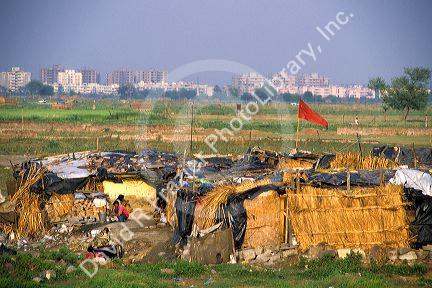 Shanty housing in Delhi, India.