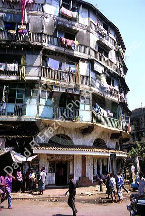 Crowded housing in Mumbai Bombay, India.