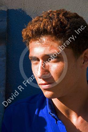Portrait of a Brazilian teenage boy in Sao Paulo, Brazil.