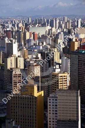 A view of Sao Paulo from atop the Edificio Italia building, Brazil.