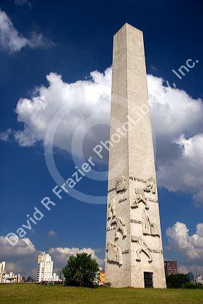 This Oblisk is a monument to the Tenentes Revolt  1932 in Sao Paulo, Brazil.