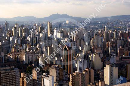 A view of Sao Paulo from atop the Edificio Italia building, Brazil.
