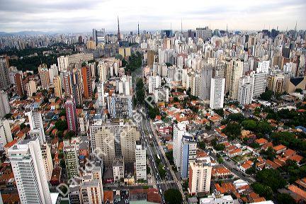 Aerial view of Sao Paulo, Brazil.