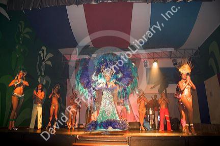 Brazilian women from a Samba dance school perform at a nightclub in Sao Paulo, Brazil.