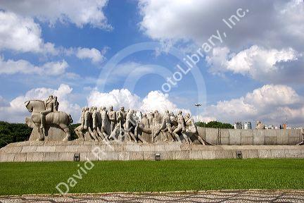 Monumento Bandeiras, a monument to pioneers in Sao Paulo, Brazil.