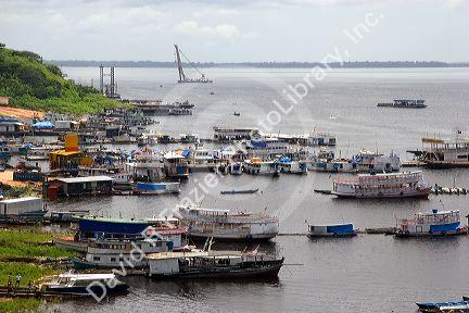 Amazon river boats at Manaus, Brazil.