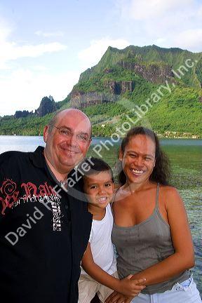 A family on the island of Moorea.