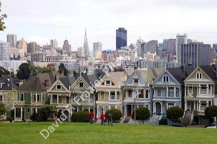 Victorian Housing near Alamo Park in San Francisco, California.