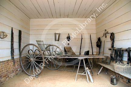 Char wagon in the Coach House at George Washington's Mount Vernon, Virginia.