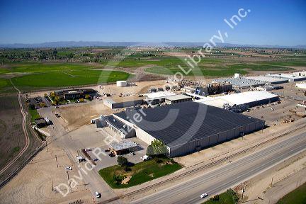 Aerial view of the Simplot potato processing plant in Caldwell, Idaho.