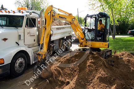 Track mounted backhoe on a construction project in Boise, Idaho.