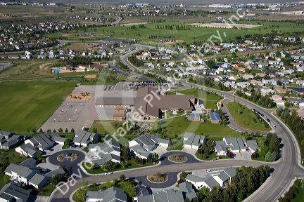Aerial view of Trail Wind Elementary School in Boise, Idaho.