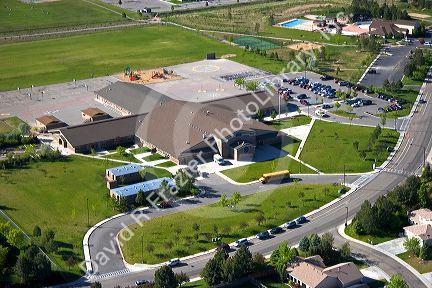 Aerial view of Trail Wind Elementary School in Boise, Idaho.