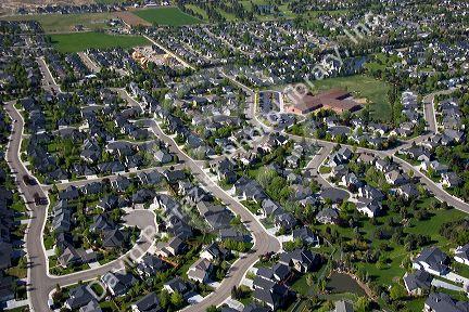 Aerial view of housing developements in Eagle, Idaho.