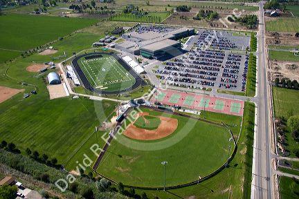 Aerial view of Eagle High School in Eagle, Idaho.