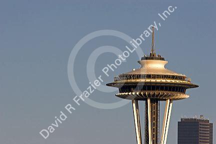 The top of the Space Needle in Seattle, Washington.