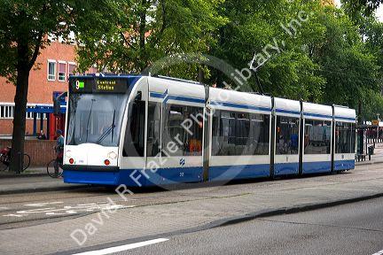 Amsterdam tram line, Amsterdam, Netherlands.
