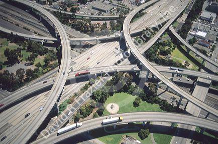 Freeway interchange in Oakland, California.