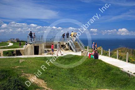 German bunkers at Pointe du Hoc on the coast of Normandy in northern France.