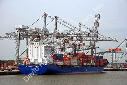 Container ship at the Port of Rotterdam, Netherlands.