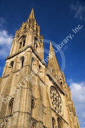 The Cathedral of Our Lady of Chartres at Chartres in the region of Centre, France.