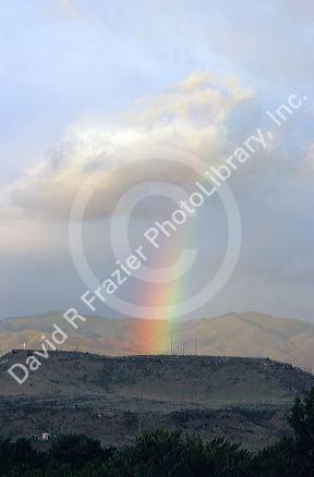 A rainbow over tablerock in Boise, Idaho.