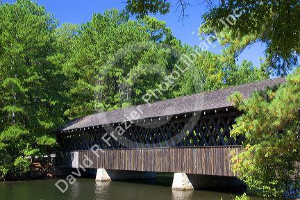 The Stone Mountain Covered Bridge in Stone Mountain Park, Georgia.