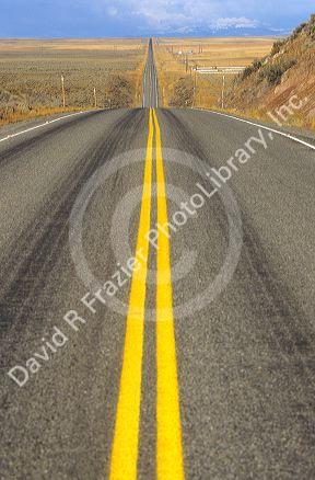 Open highway on US 20 through Idaho.