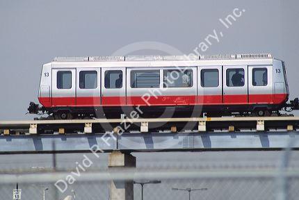 An elevated commuter train in Chicago.