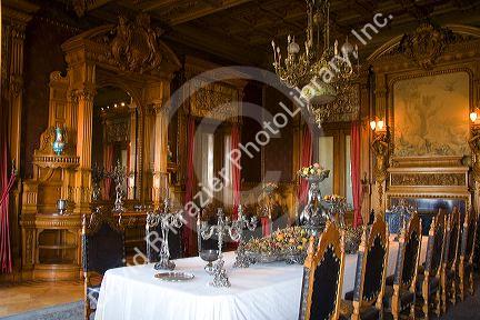 The formal dining hall inside the Chapultepec Castle in Mexico City, Mexico.