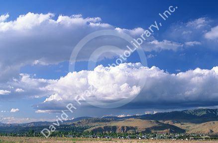 Storm clouds above the foothills in Boise, Idaho.