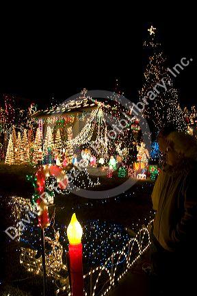 Visitors view a Christmas Season light display in Boise, Idaho.