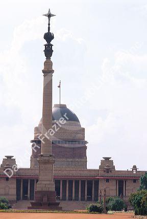 The president's residence in New Delhi, India.