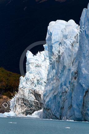 The Perito Moreno Glacier located in the Los Glaciares National Park in the south west of Santa Cruz province, Patagonia, Argentina.