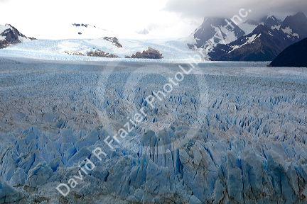 The Perito Moreno Glacier located in the Los Glaciares National Park in the south west of Santa Cruz province, Patagonia, Argentina.