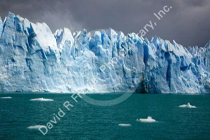 The Perito Moreno Glacier located in the Los Glaciares National Park in the south west of Santa Cruz province, Patagonia, Argentina.