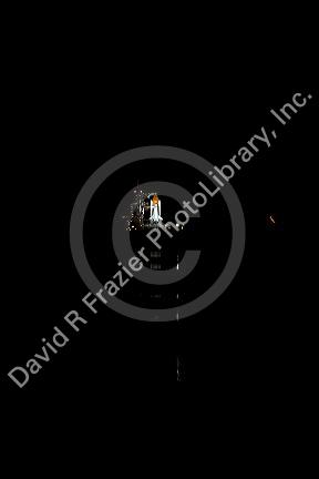 Space Shuttle Endeavour on the launch pad for STS-123 mission to the International Space Station. John F. Kennedy Space Center in Cape Canaveral, Florida. March 11, 2008.