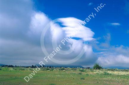 Low level stratus clouds over the Teton Valley of Wyoming.