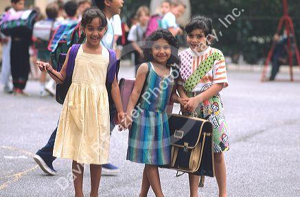 Elementary school girls in southern France.