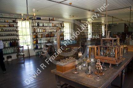 Interior of Thomas Edison's Menlo Park laboratory in Greenfield Village at The Henry Ford in Dearborn, Michigan.