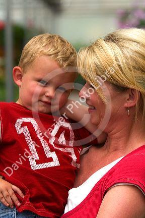 Woman holding her son in Nampa, Idaho. MR
