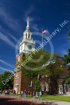 Clock tower and Independence Hall replica at the Henry Ford Museum in Dearborn, Michigan.