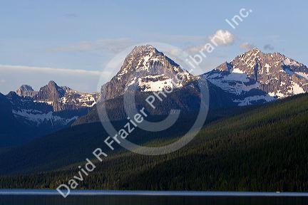Rocky Mountains at Lake McDonald, the largest lake in Glacier National Park, Montana.