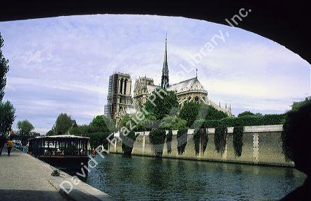 Notre Dame Cathedral in Paris, France.