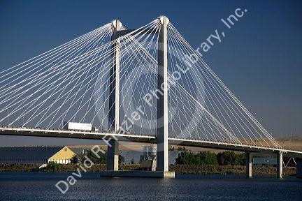 The Ed Hendler Bridge spans the Columbia River between Pasco and Kennewick in southeastern Washington.