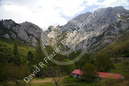 The Picos de Europa near the town of Potes, Liebana, Cantabria, northwestern Spain.