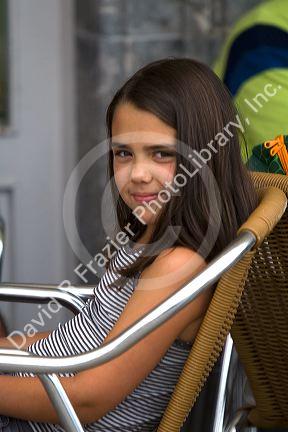 Portrait of a young spanish girl in the town of Lekeitio, Basque Country, Northern Spain. MR