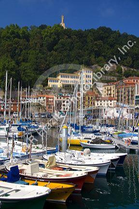 Boats docked at the city of Donostia-San Sebastian, Guipuzcoa, Basque Country, Northern Spain.